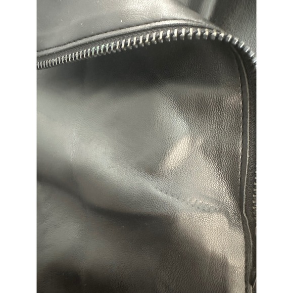 Armani Exchange‎ AX Black Faux Leather Moto Jacket Women's Size S Small - Picture 3 of 10